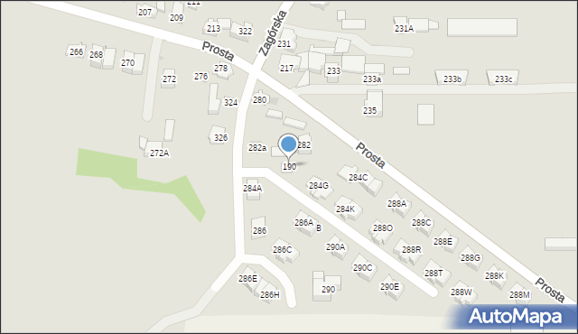 Kielce, Prosta, 190, mapa Kielc