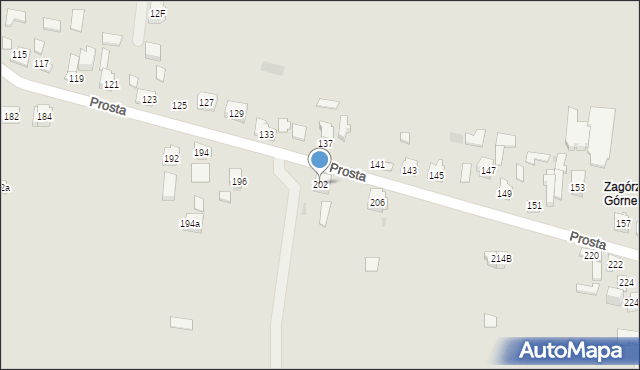 Kielce, Prosta, 202, mapa Kielc