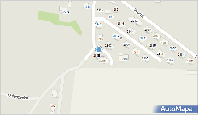 Kielce, Prosta, 286F, mapa Kielc