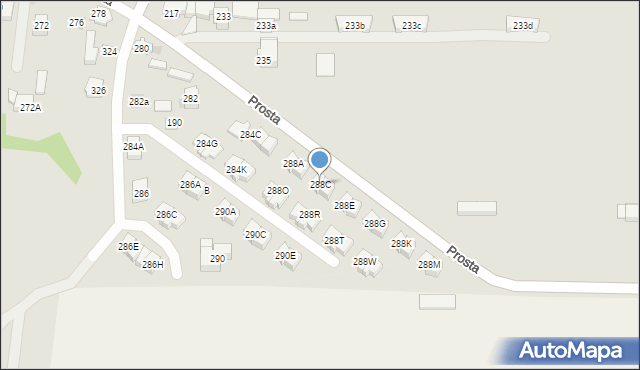 Kielce, Prosta, 288C, mapa Kielc