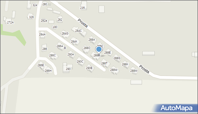 Kielce, Prosta, 288S, mapa Kielc