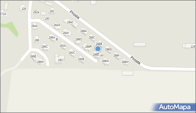 Kielce, Prosta, 288U, mapa Kielc