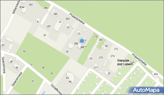 Kierszek, Prawdziwka, 285, mapa Kierszek
