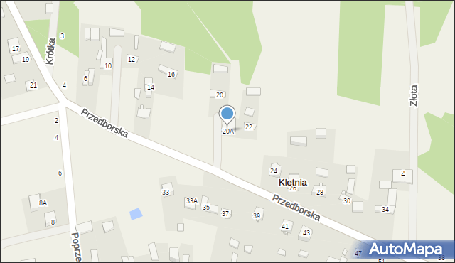 Kletnia, Przedborska, 20A, mapa Kletnia