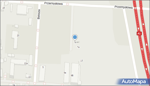 Knurów, Przemysłowa, 7, mapa Knurów