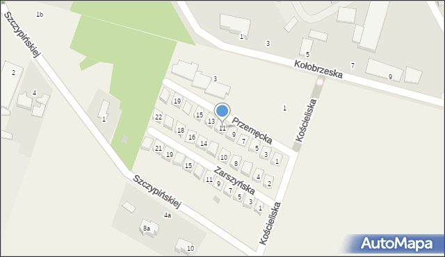 Kobylnica, Przemęcka, 11, mapa Kobylnica