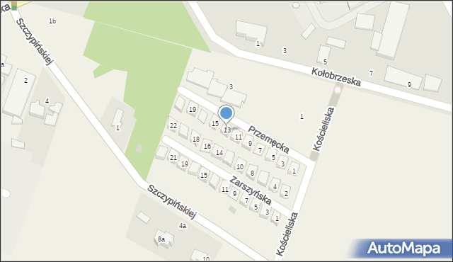 Kobylnica, Przemęcka, 13, mapa Kobylnica