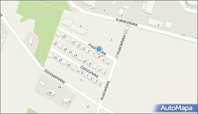 Kobylnica, Przemęcka, 5, mapa Kobylnica