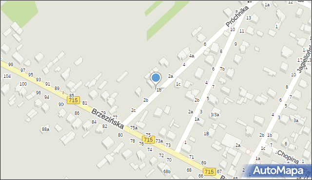 Koluszki, Próchnika Adama, 2, mapa Koluszki