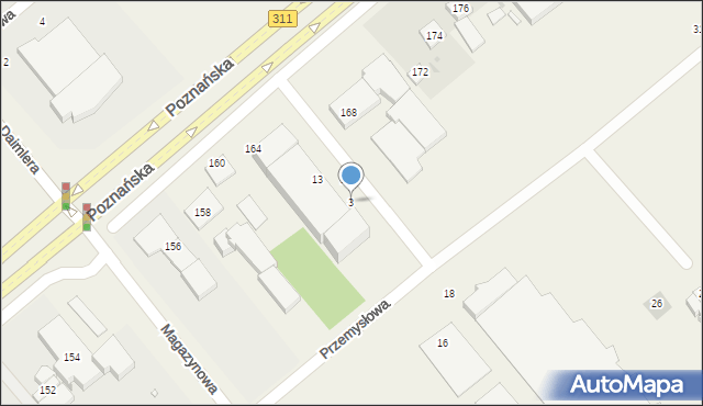 Komorniki, Przemysłowa, 3, mapa Komorniki