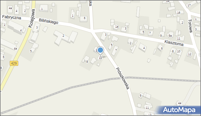 Komprachcice, Prószkowska, 12, mapa Komprachcice