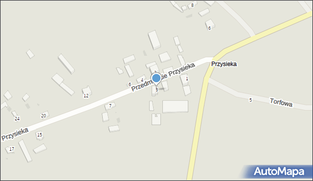 Koniecpol, Przedmieście Przysieka, 3, mapa Koniecpol
