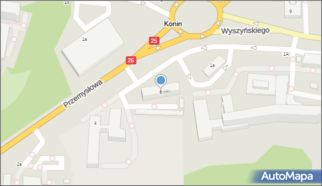 Konin, Przemysłowa, 6, mapa Konina