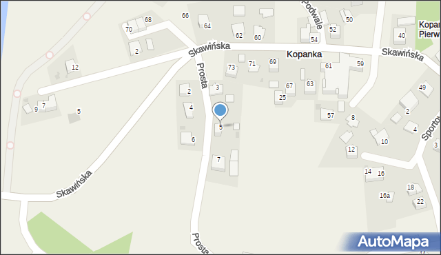 Kopanka, Prosta, 5, mapa Kopanka