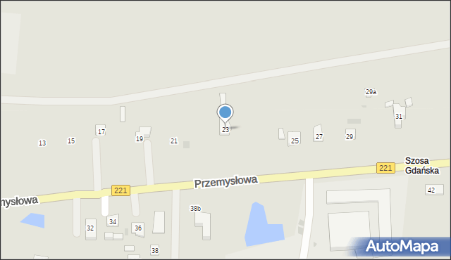 Kościerzyna, Przemysłowa, 23, mapa Kościerzyna