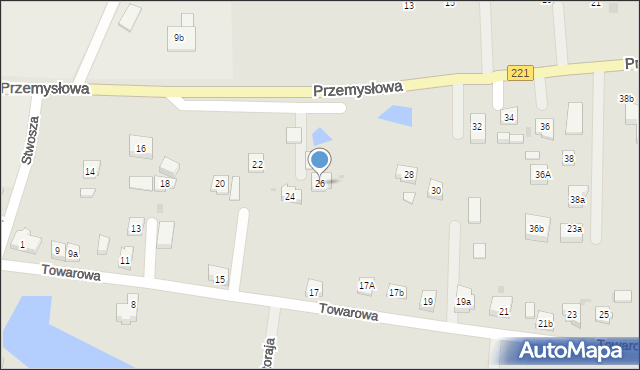 Kościerzyna, Przemysłowa, 26, mapa Kościerzyna