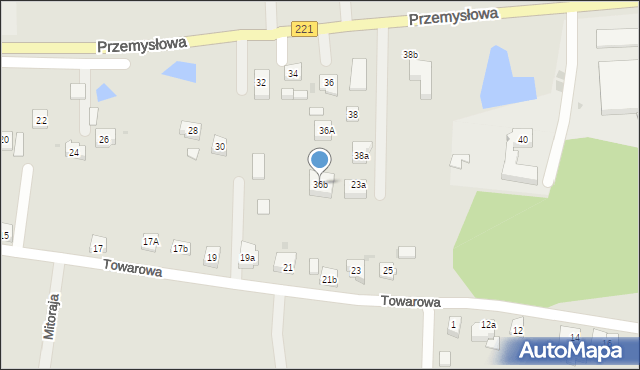 Kościerzyna, Przemysłowa, 36b, mapa Kościerzyna