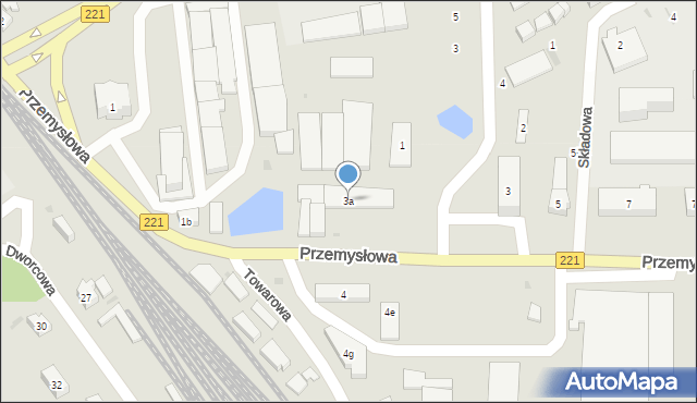 Kościerzyna, Przemysłowa, 3a, mapa Kościerzyna