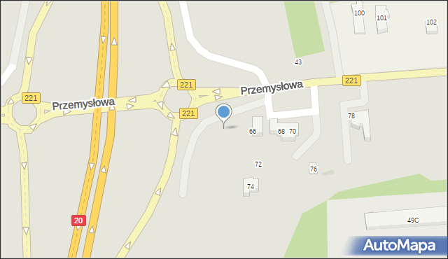 Kościerzyna, Przemysłowa, 64, mapa Kościerzyna