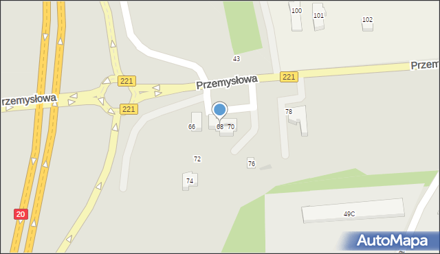 Kościerzyna, Przemysłowa, 68, mapa Kościerzyna