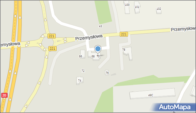 Kościerzyna, Przemysłowa, 70, mapa Kościerzyna