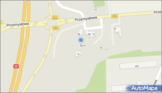 Kościerzyna, Przemysłowa, 72, mapa Kościerzyna