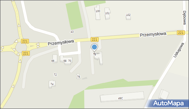 Kościerzyna, Przemysłowa, 78, mapa Kościerzyna