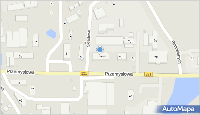 Kościerzyna, Przemysłowa, 7a, mapa Kościerzyna