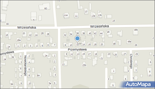 Kostrzyn, Przemysława, 12, mapa Kostrzyn