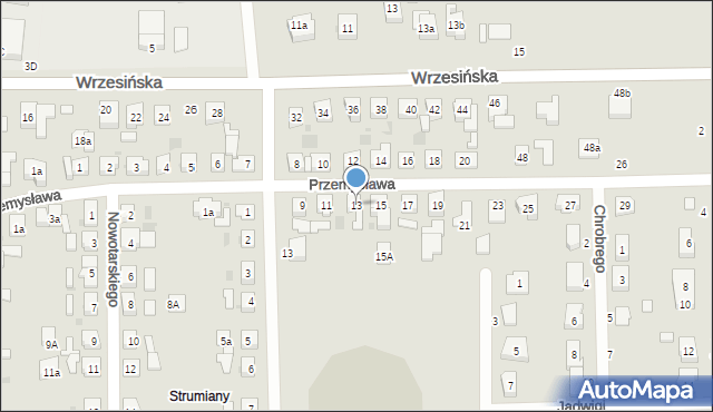 Kostrzyn, Przemysława, 13, mapa Kostrzyn