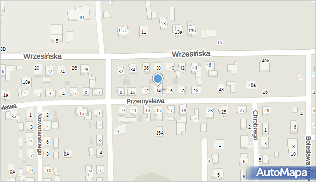 Kostrzyn, Przemysława, 14, mapa Kostrzyn