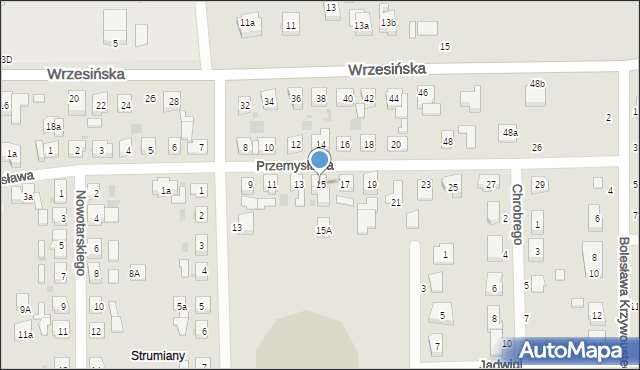 Kostrzyn, Przemysława, 15, mapa Kostrzyn