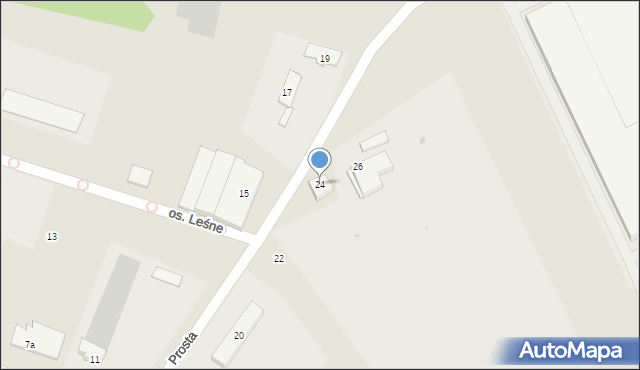 Kostrzyn nad Odrą, Prosta, 24, mapa Kostrzyn nad Odrą