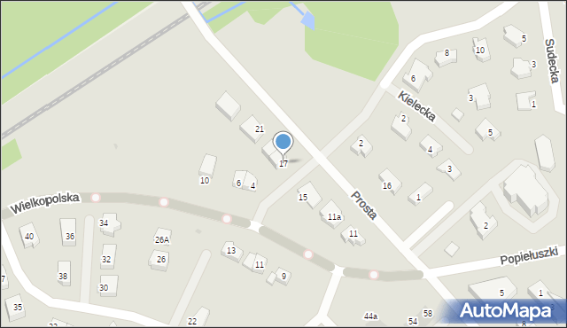 Koszalin, Prosta, 17, mapa Koszalina