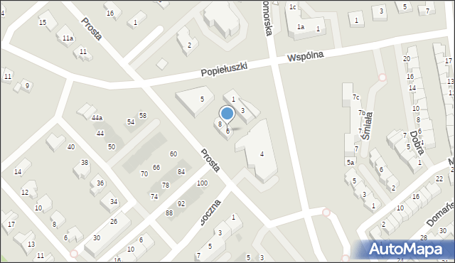 Koszalin, Prosta, 6, mapa Koszalina