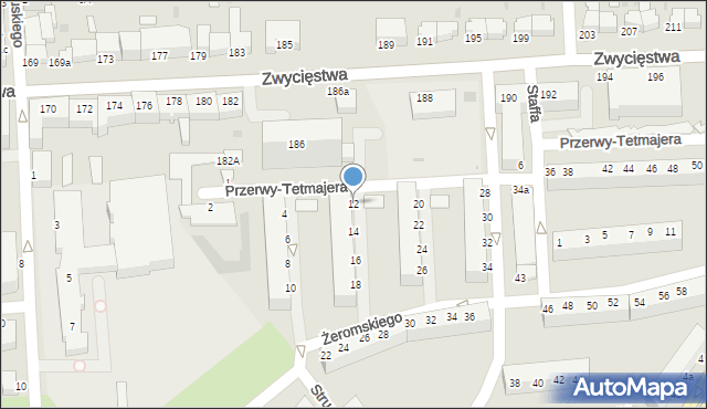 Koszalin, Przerwy-Tetmajera Kazimierza, 12, mapa Koszalina