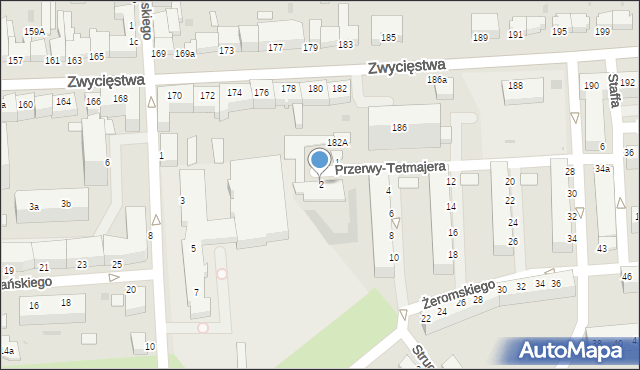 Koszalin, Przerwy-Tetmajera Kazimierza, 2, mapa Koszalina