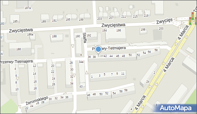 Koszalin, Przerwy-Tetmajera Kazimierza, 40, mapa Koszalina