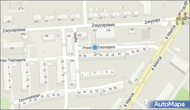 Koszalin, Przerwy-Tetmajera Kazimierza, 42, mapa Koszalina