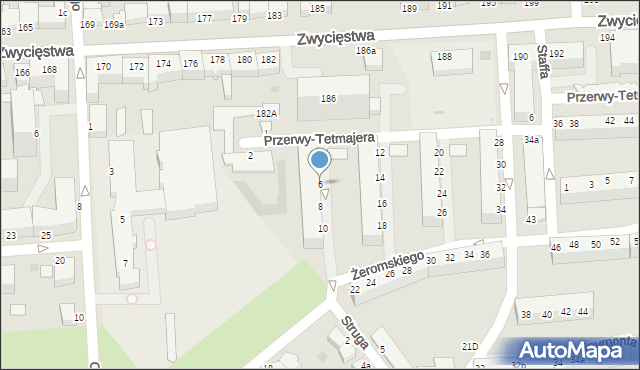 Koszalin, Przerwy-Tetmajera Kazimierza, 6, mapa Koszalina