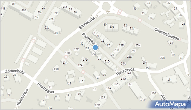 Koszalin, Promykowa, 25, mapa Koszalina