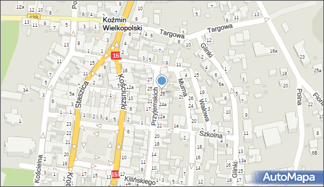 Koźmin Wielkopolski, Przyjemskich, 26, mapa Koźmin Wielkopolski