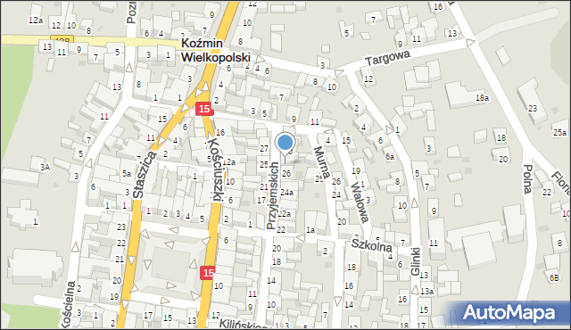 Koźmin Wielkopolski, Przyjemskich, 28, mapa Koźmin Wielkopolski