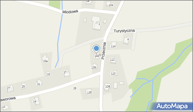 Kozy, Przecznia, 141, mapa Kozy