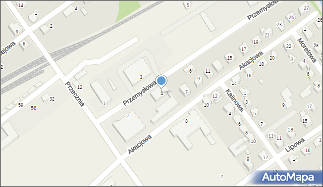 Kozy, Przemysłowa, 4, mapa Kozy