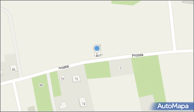 Krągola, Prosta, 49, mapa Krągola