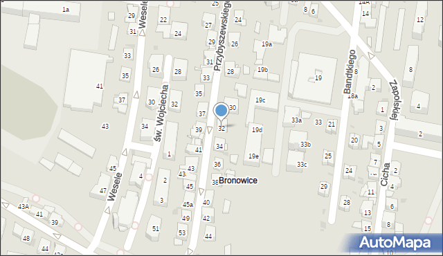 Kraków, Przybyszewskiego Stanisława, 32, mapa Krakowa