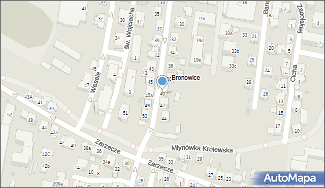 Kraków, Przybyszewskiego Stanisława, 40, mapa Krakowa