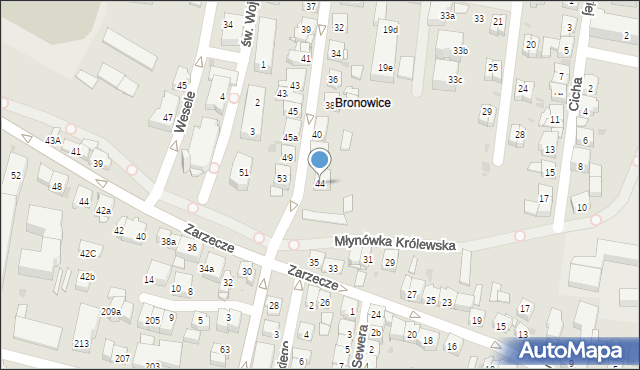 Kraków, Przybyszewskiego Stanisława, 44, mapa Krakowa