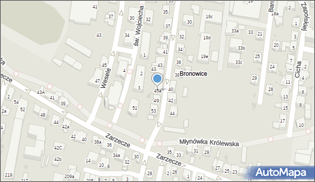 Kraków, Przybyszewskiego Stanisława, 45a, mapa Krakowa